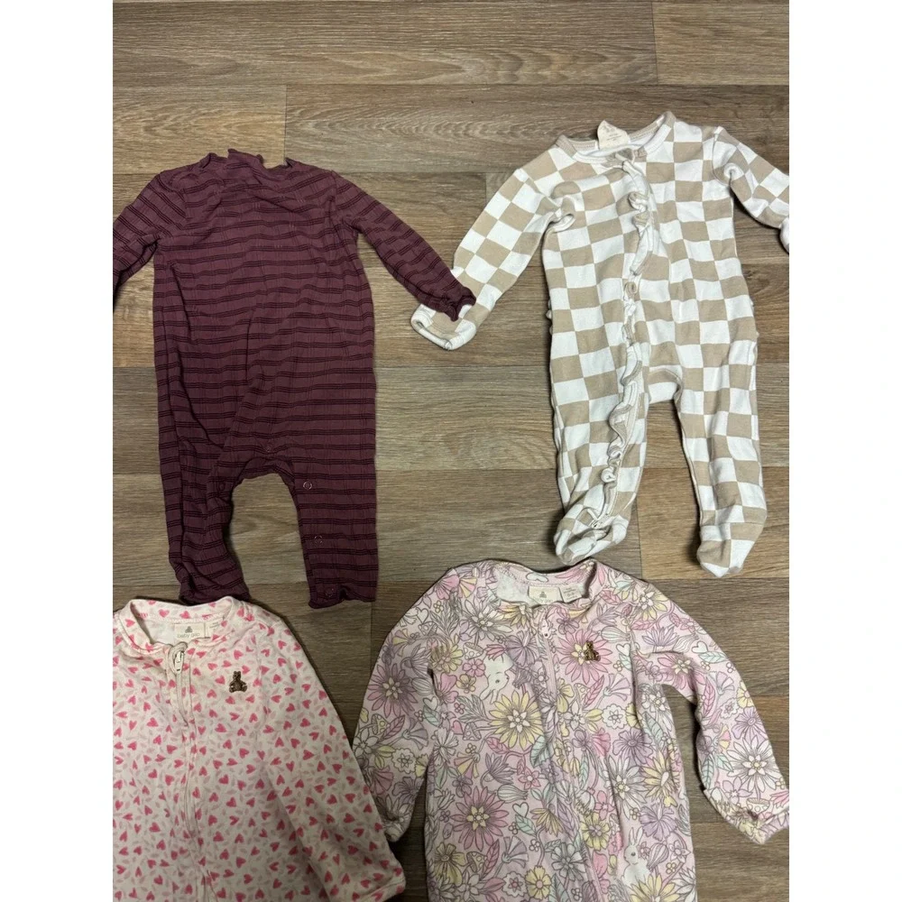 Baby Gap Siix Cloud Island Pajama Sleepers Romper Bundle 0-3 Months 5 Piece
